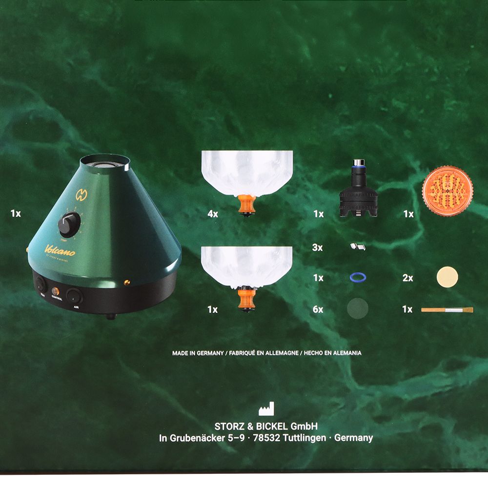 Vaporisateur Storz & Bickel Volcano Classic - Édition limitée verte et dorée des 25 ans
