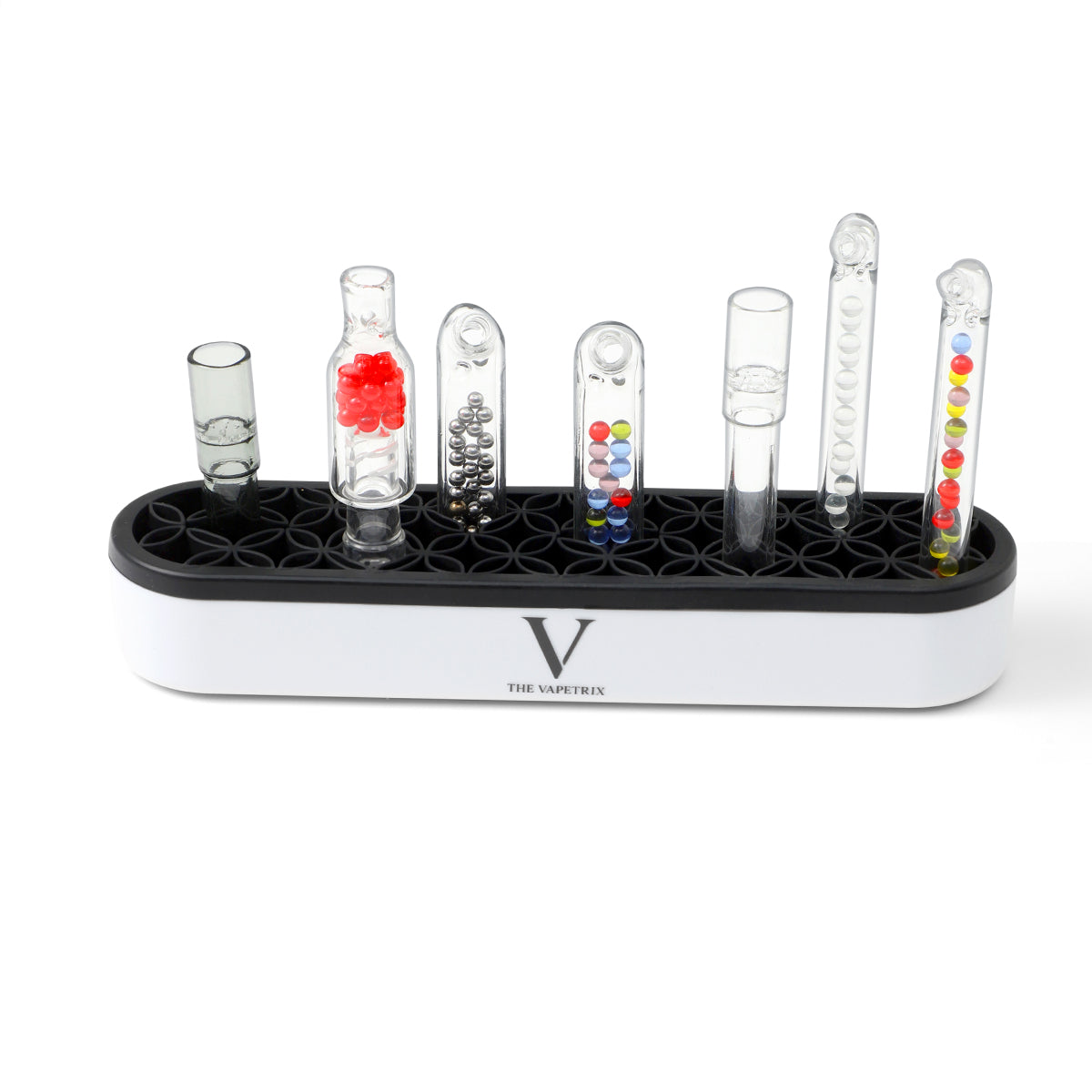 Organisateur de bureau pour embouts buccaux en verre, tubes et Accessoires pour vaporisateurs d’herbes sèches, intérieur en silicone flexible