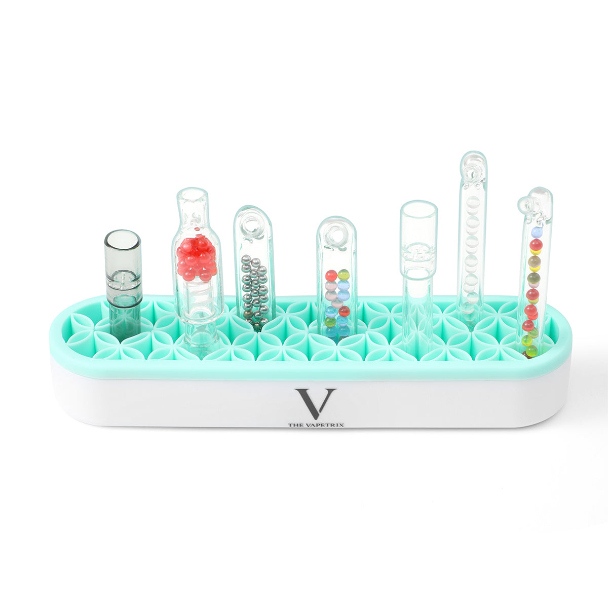 Desktop Glass Stem, Tube and Accessories Organizer for DHVs, Flexi Silicone Interior