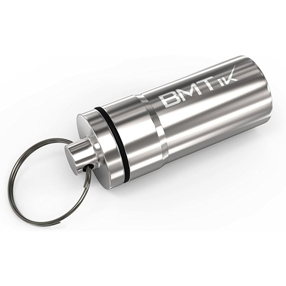Mini Smell Proof Container Capsule, Machined Aluminium, Silver
