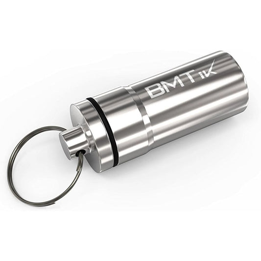 Mini Smell Proof Container Capsule, Machined Aluminium, Silver