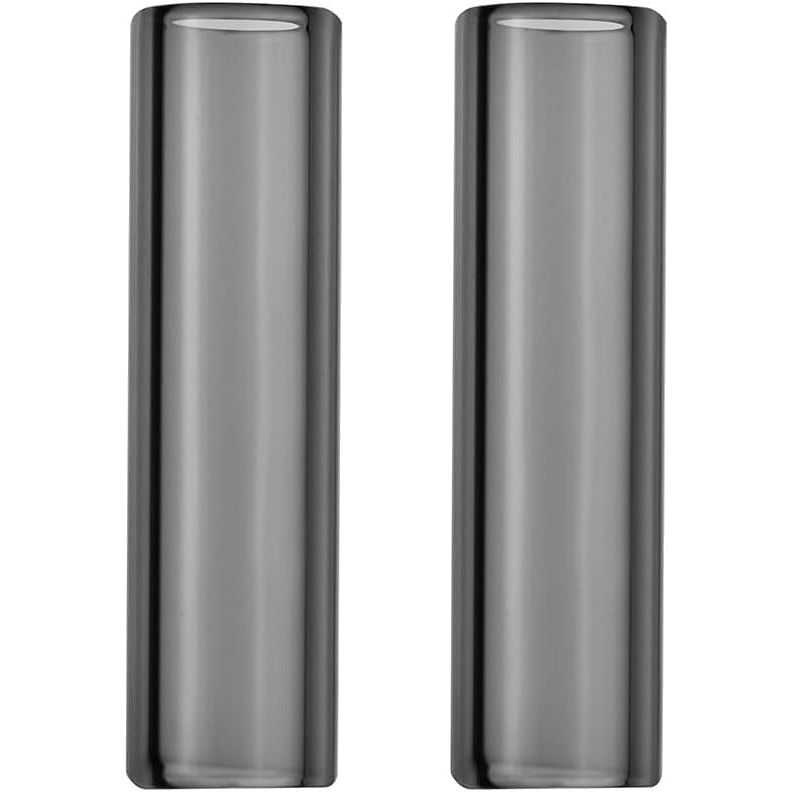 Short Glass Mouthpiece Stems for POTV LOBO and ONE - 2 Straight Half-Black Vaporizer Accessory Set (45mm)